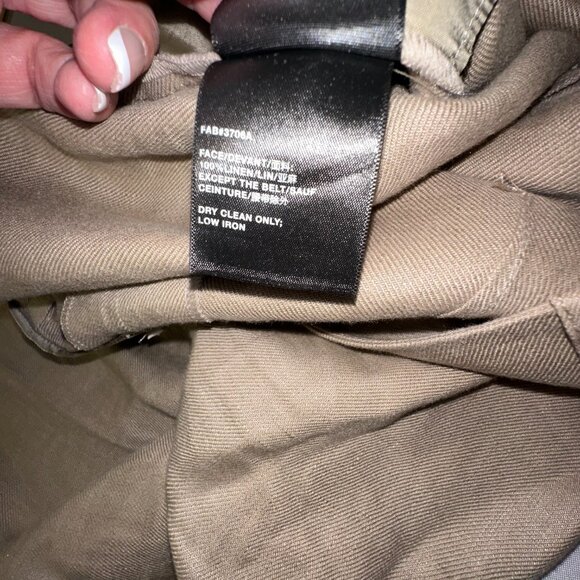 Lafayette 148 NYC - 100% Linen Cropped Palazzo Pants Khaki Tan Sz 10 MSRP $1298 - Picture 7 of 12